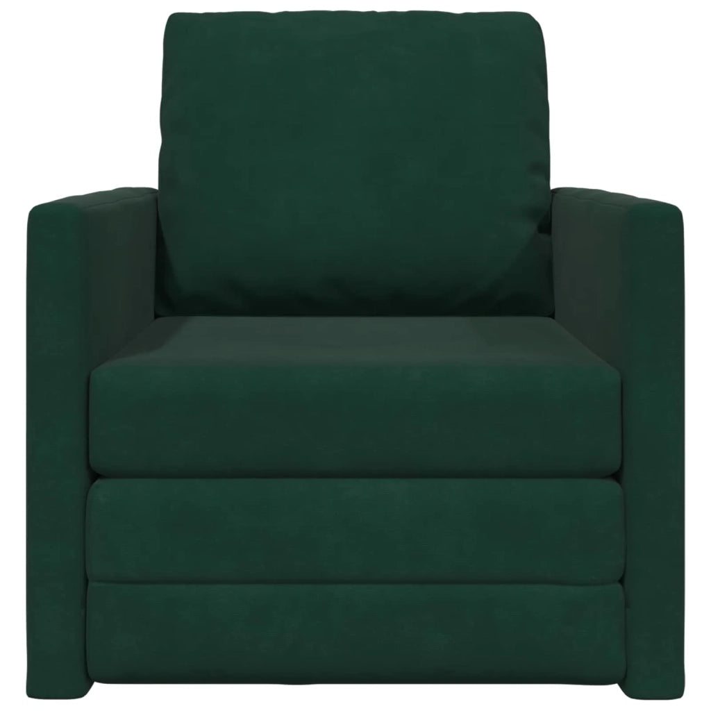 Divano letto | Sof¨¤ letto | Letto singolo Verde Scuro 74 x 77 x 81 cm Velluto