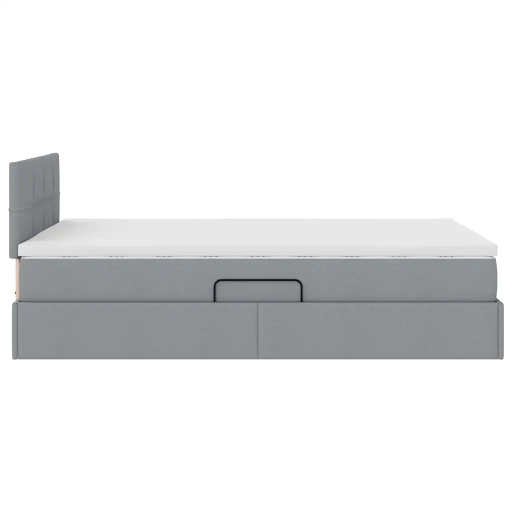 Letto con contenitore e materasso Grigio chiaro 120 x 190 cm