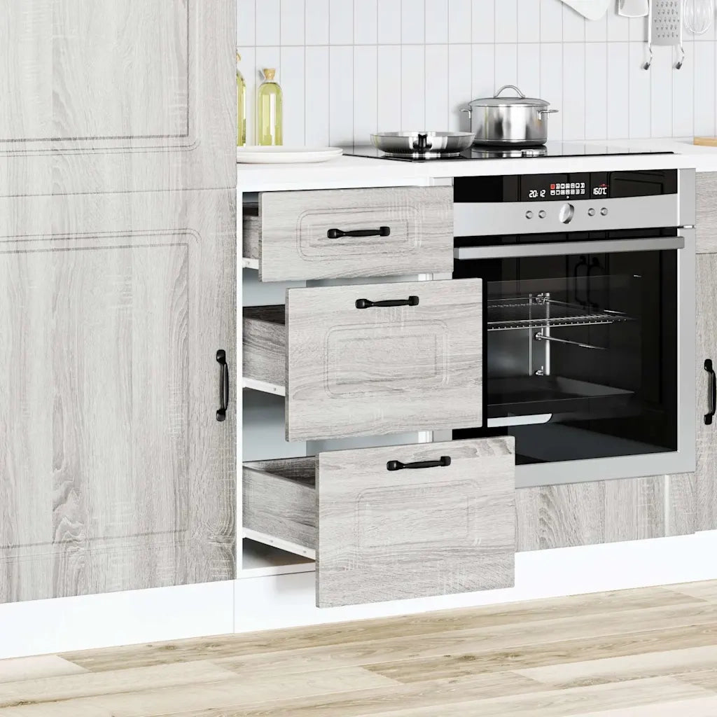 Base da Cucina-Mobile Base da Cucina Kalmar Grigio Sonoma in Legno Multistrato 652986