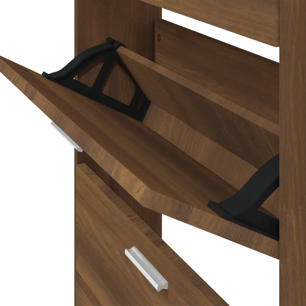 Scarpiera | Mobile per scarpe Rovere Marrone 59x17x169 cm in Legno Multistrato
