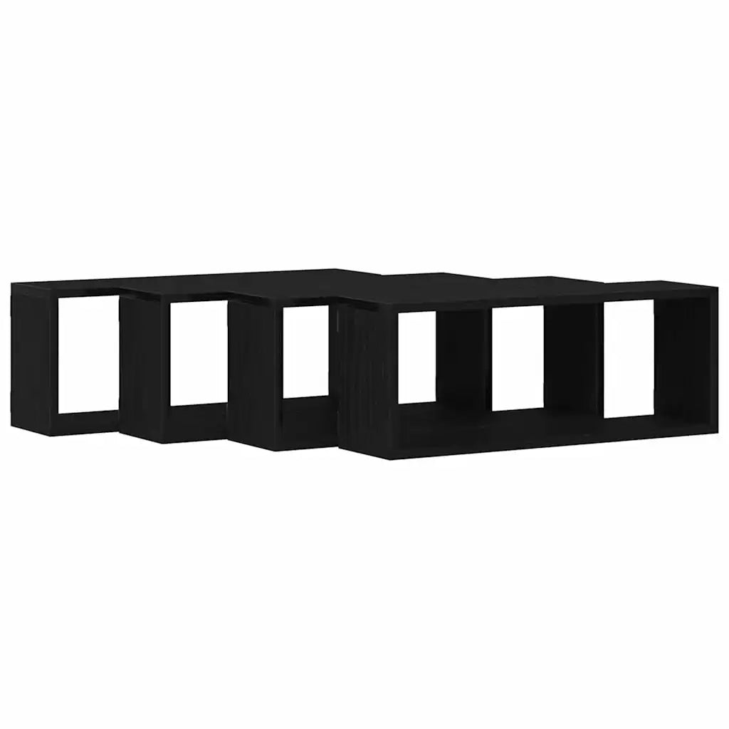 Scaffali da parete 4 pcs Rovere Nero 60 x 15 x 23 cm 862646