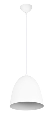 Lampada a Sospensione da Interno Attacco E27 in Metallo Bianco Opaco
