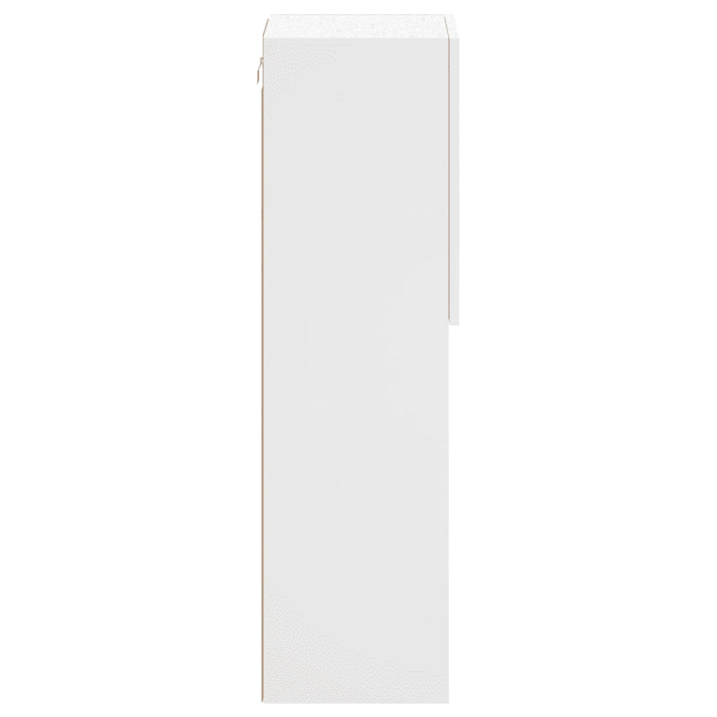 Mobili Porta TV con Luci LED 2 pz Bianchi 30,5x30x102 cm 837016