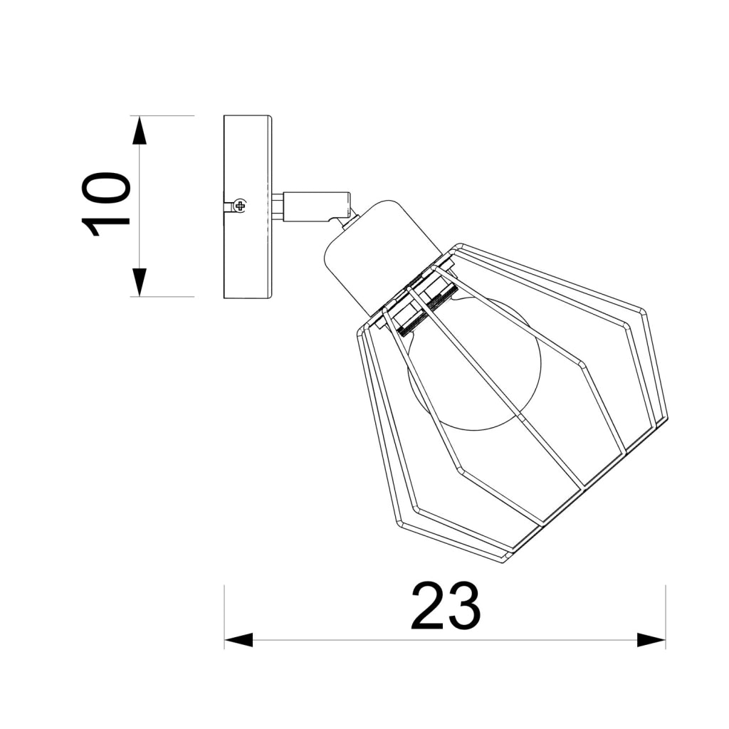 Applique Parkla regolabile 1 luce E27 nera metallo