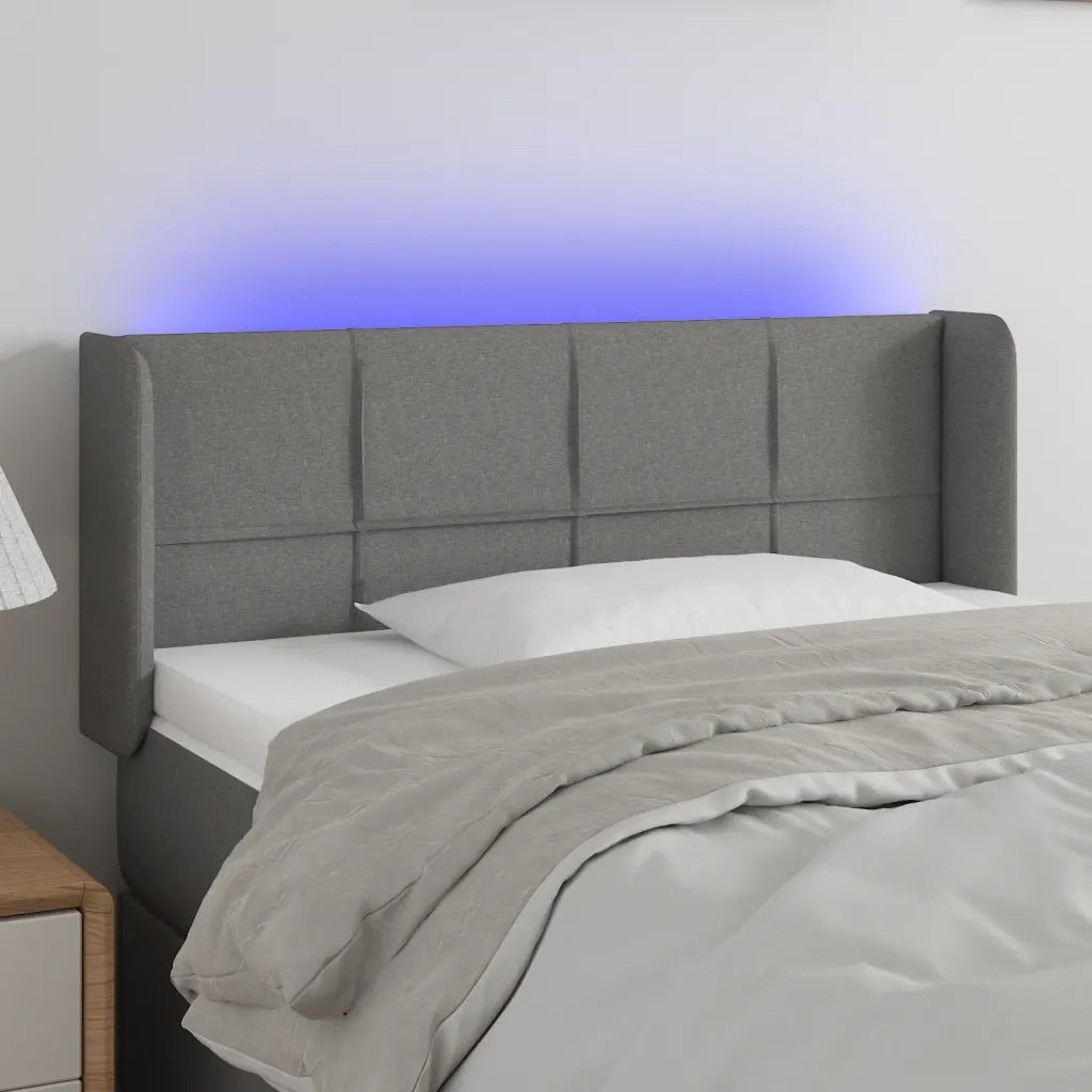 Testiera a LED Grigio Scuro 93x16x78/88 cm in Tessutocod mxl 73850