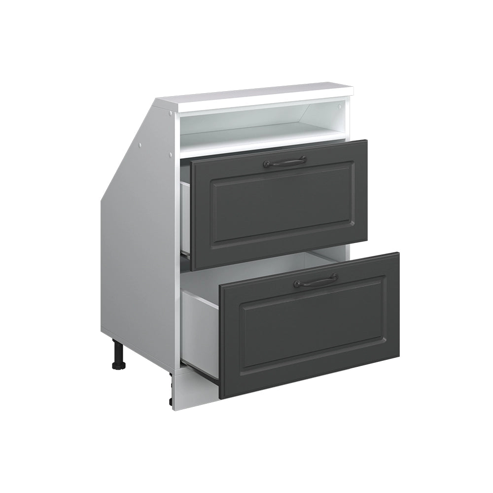 Vicco Mobile cucina sottotetto Antracite casa di campagna/bianco 60 cm con 2 cassetti