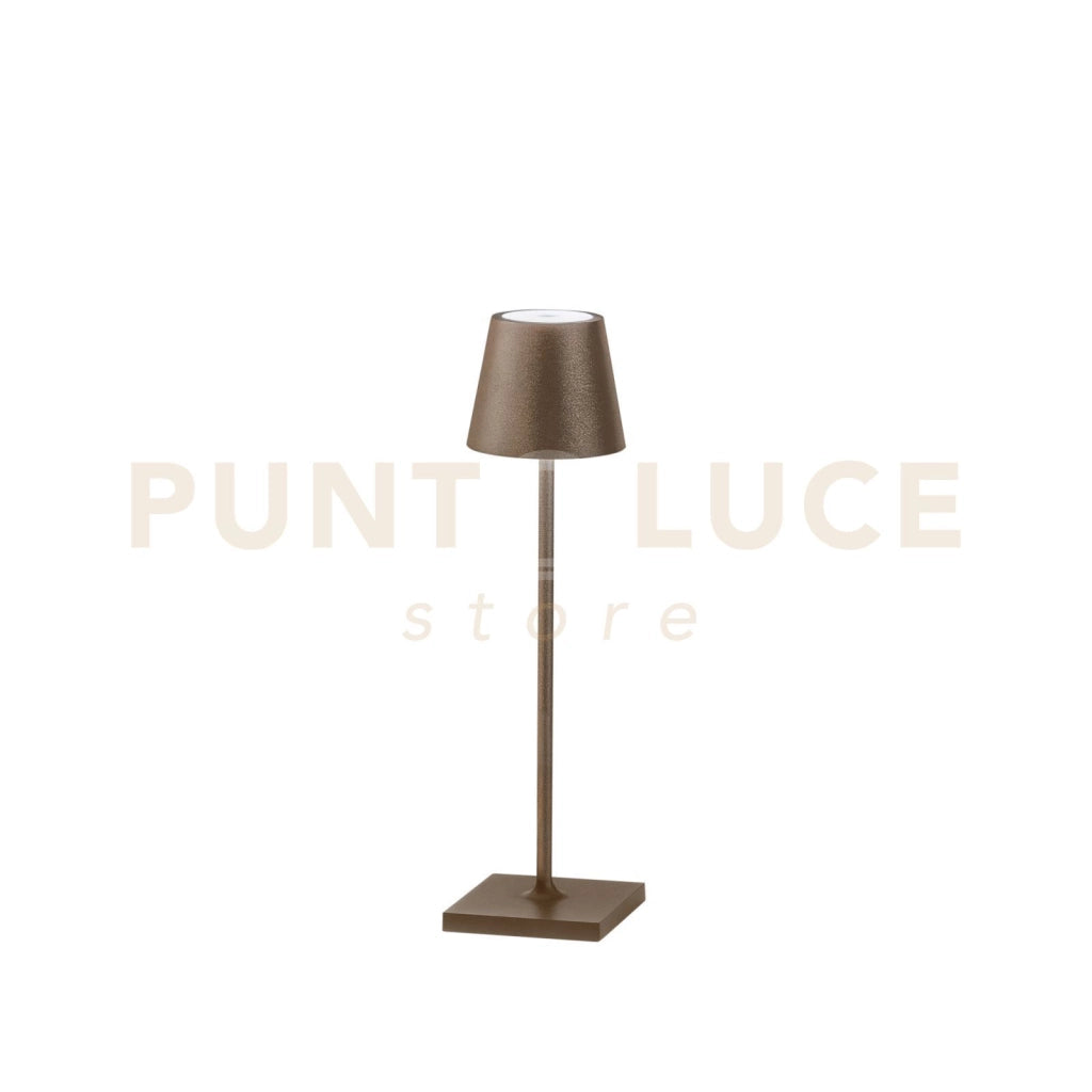 LAMPADA DA TAVOLO RICARICABILE LED DRINK BRONZO 1,5W 165LM 3000K DIMMERABILE IP54 7X25CM
