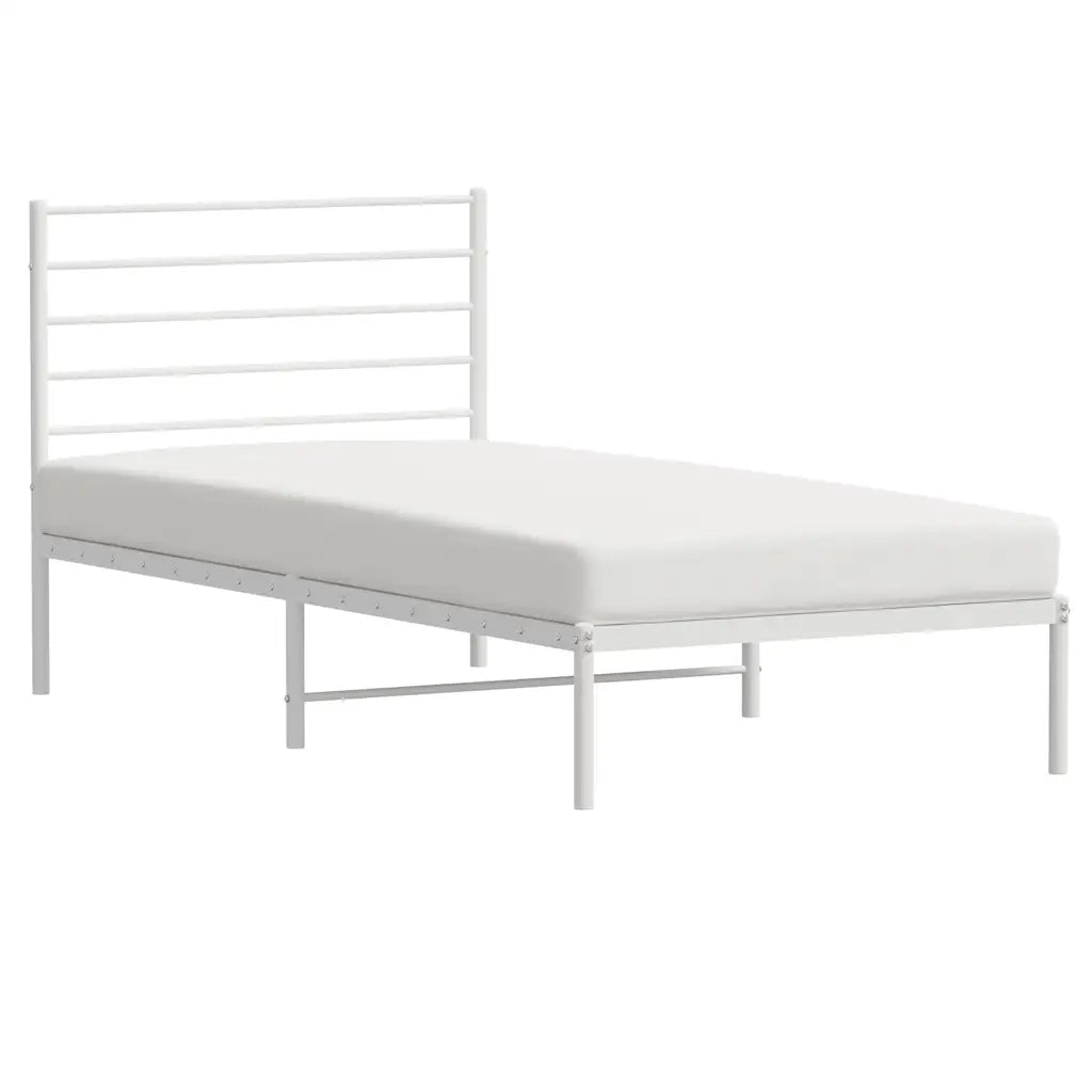 Giroletto senza Materaso con Testiera Metallo Bianco 75x190 cm 352358