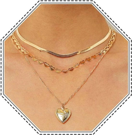 Collana boho con cuore dorato e decorazioni intricate - Accessori trendy per donne e ragazze