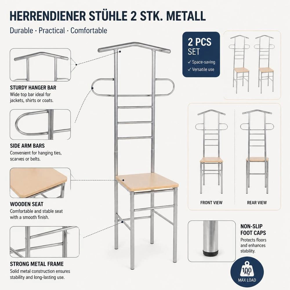 Valet Chairs, 2 Pieces, Metal