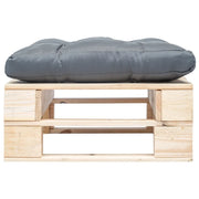 Ottomana Pallet da Giardino con Cuscino Grigio Legno Naturale CFW5778556