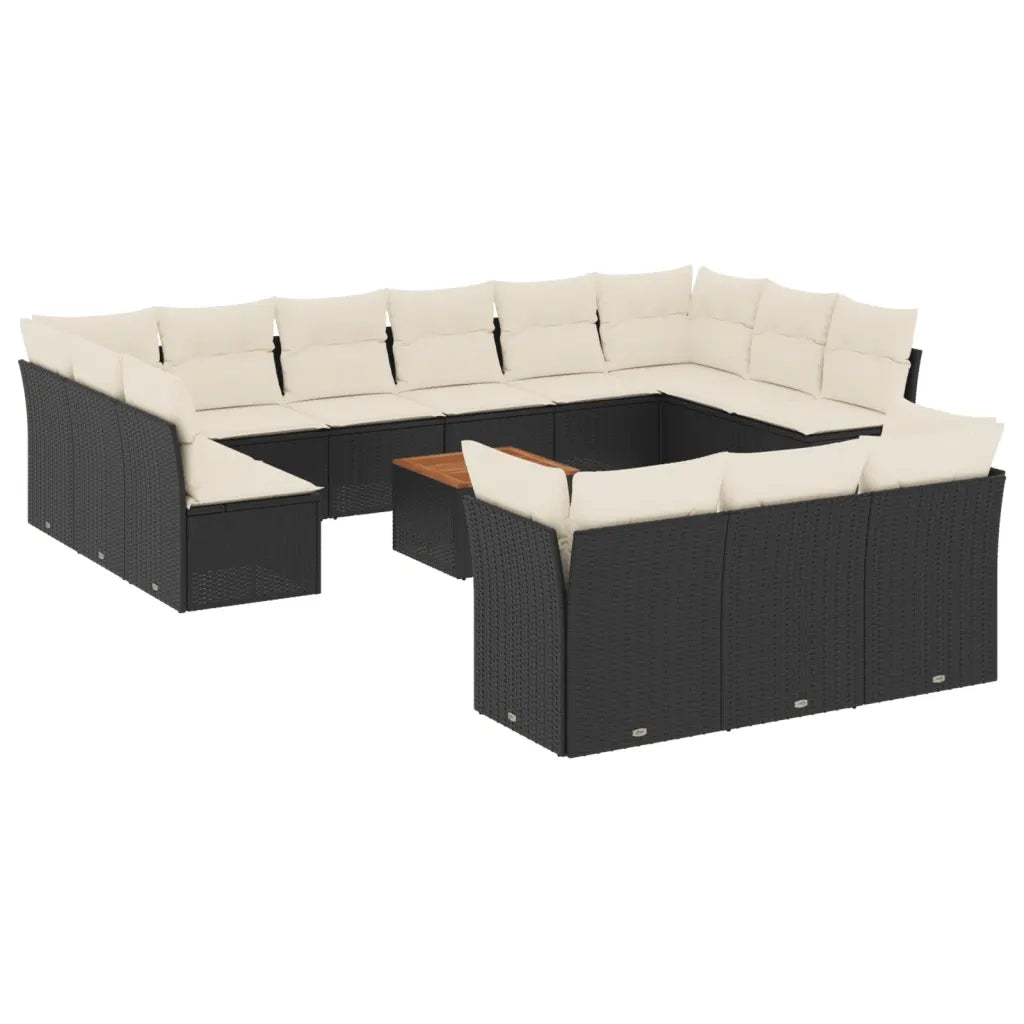 Set Divani da Giardino 14pz con Cuscini in Polyrattan Nerocod mxl 89143