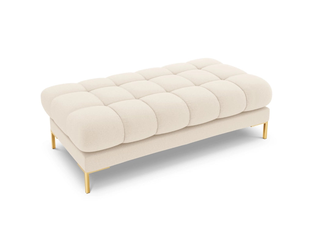 Cosmopolitan Design - Panca "Bali" 2 posti in tessuto strutturato beige chiaro 