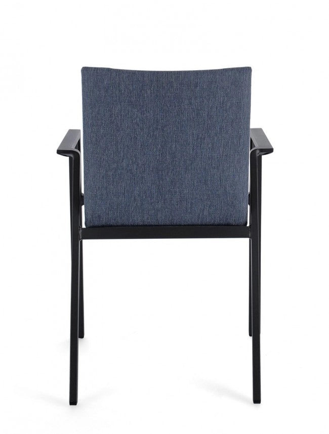 Set 4 Sedie da Giardino 55,5x60x83h cm con Braccioli Odeon Antracite Denim