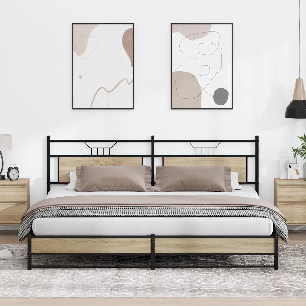 Giroletto senza Materaso in Metallo Rovere Sonoma 193x201 cm 3325122