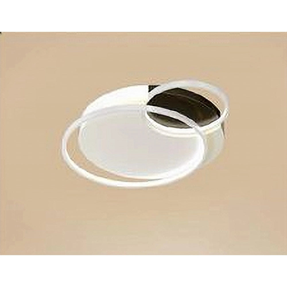 Trade Shop - Plafoniera Led 30 W 3 Cerchi Bianco Nero Lampadario Soffitto Luce Naturale 70791 -