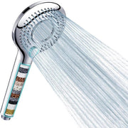 Douchekop con 15 filtri anti-calcare con tubo 15 m, 3 tipi di getto, economia d'acqua, alta pressione.