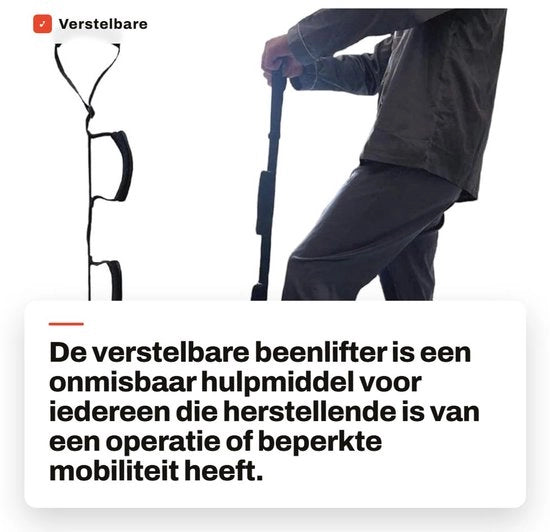 Aiuto per la Mobilità Verstelbare 35-44 Pollici - Manubrio Rivestito - Cintura di Sollevamento Multi-loop - Assistenza per la Mobilità - Sostegno dopo l'Operazione - Supporto per Piede morbido