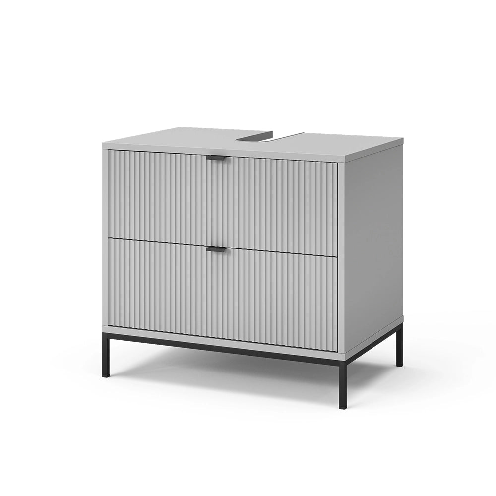 Vicco Mobile sottolavabo per bagno Grigio 70 x 63 cm Con 2 cassetti estraibili