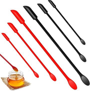 Spatola per impasto - Spatola in silicone - Resistente all'acqua del lavello - Nero/Rosso - Spatole mini - Riciclabile - Adatta per cucina e forno - 6 pezzi
