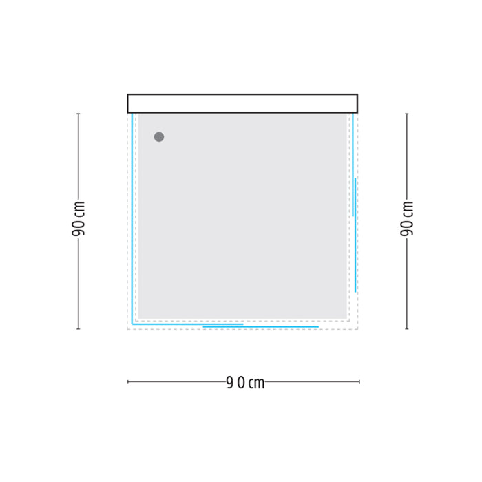 Ogomondo box cabina doccia corner 3 lati cristallo temprato serigrafato 90x90x90