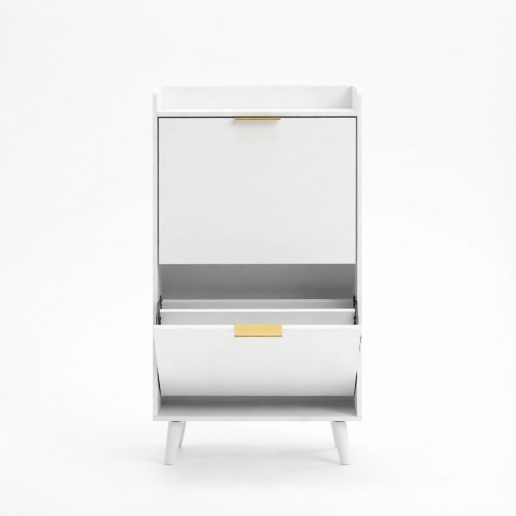 SCARPIERA stretta 70x30x120 cm bianca con 2 ribalte