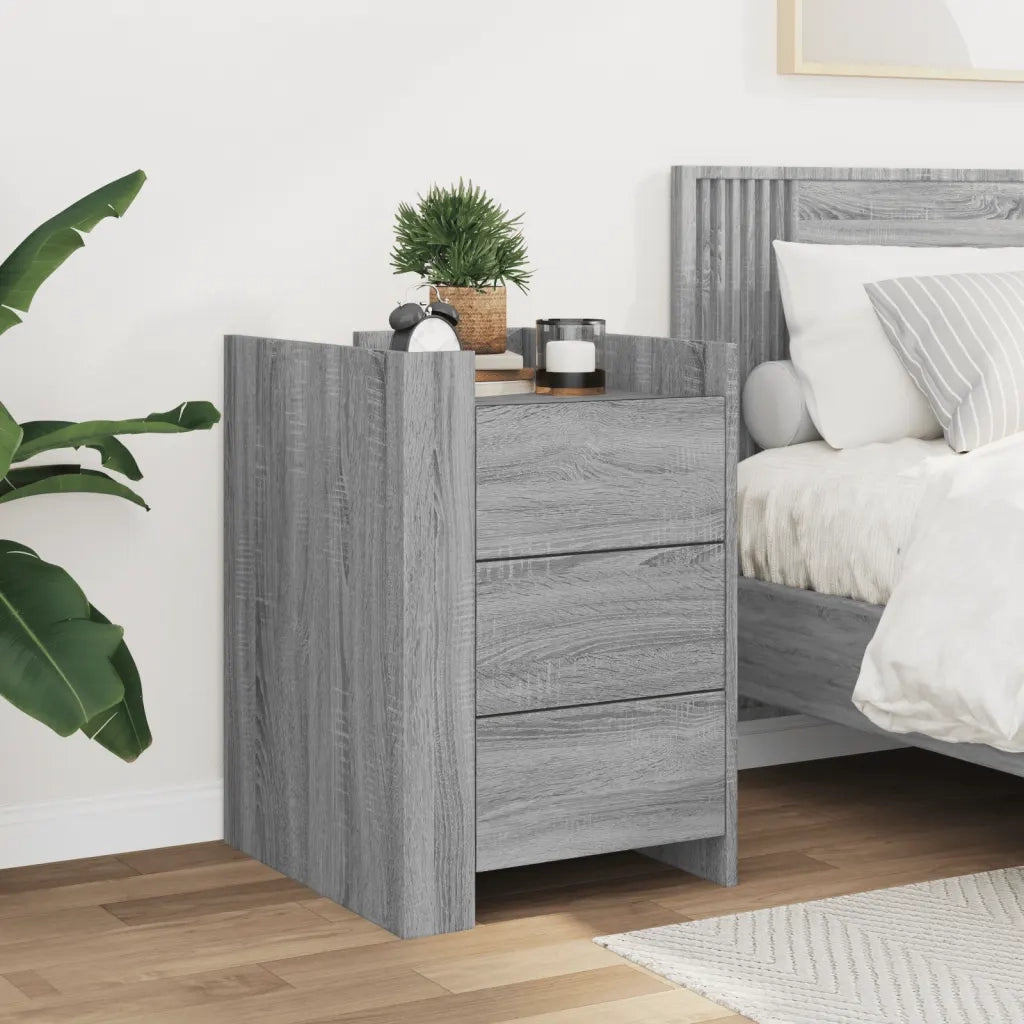 Comodino Grigio Sonoma 45x50x65 cm in Legno Multistrato 848309
