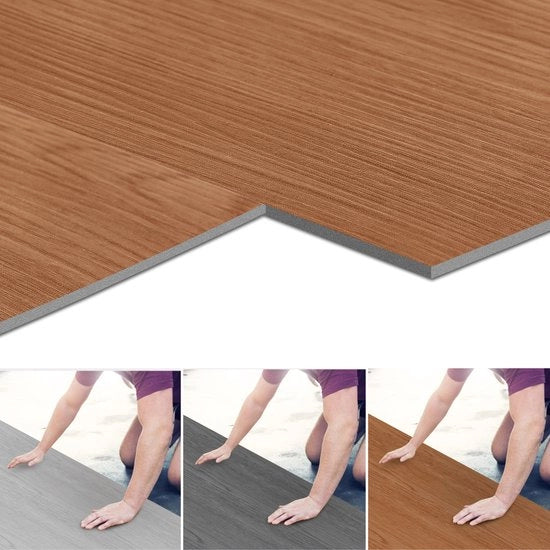 Pavimento in PVC autofissante a imitazione di eucalipto 36 pezzi 91,5×15,2 cm