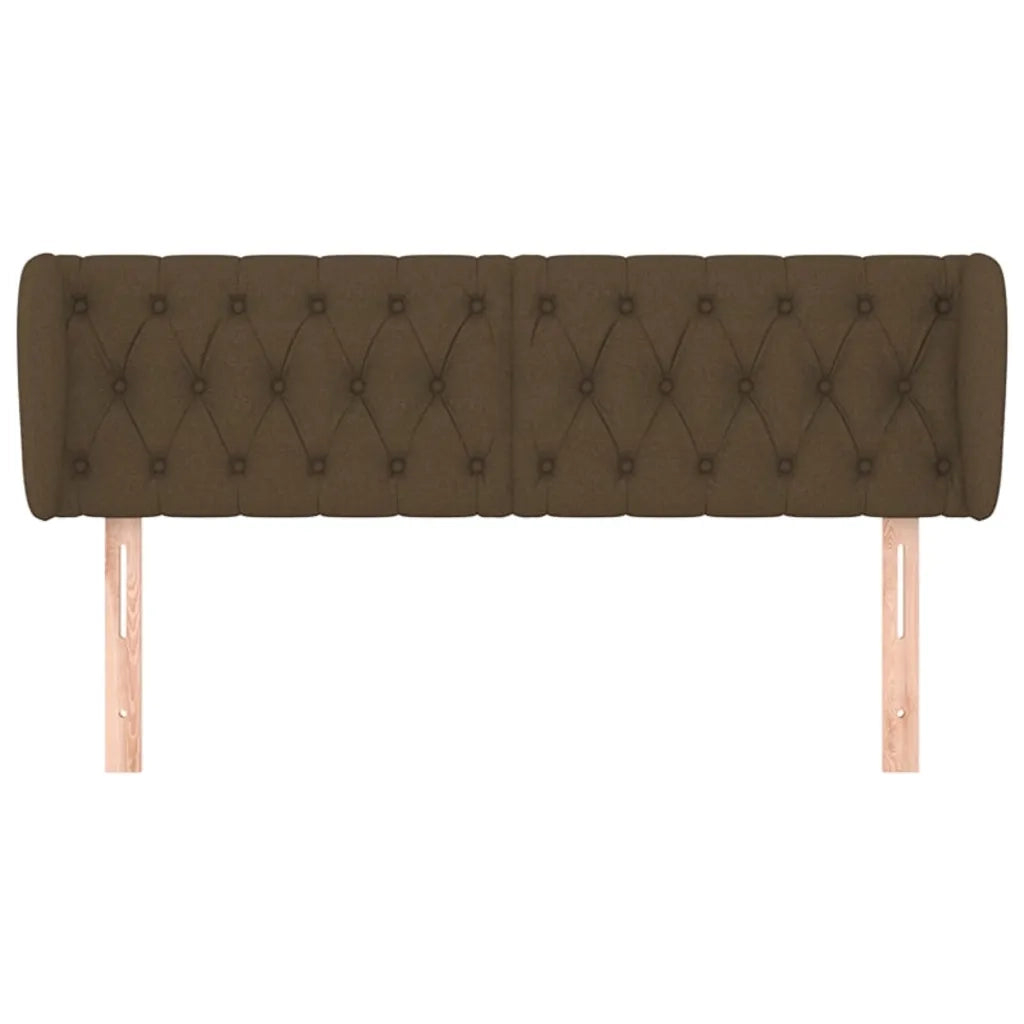 Testiera ad Orecchio Marrone Scuro 147x23x78/88 cm in Tessuto 3117481