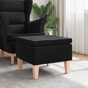 Poggiapiedi con Gambe in Legno Nero in Tessuto 329427