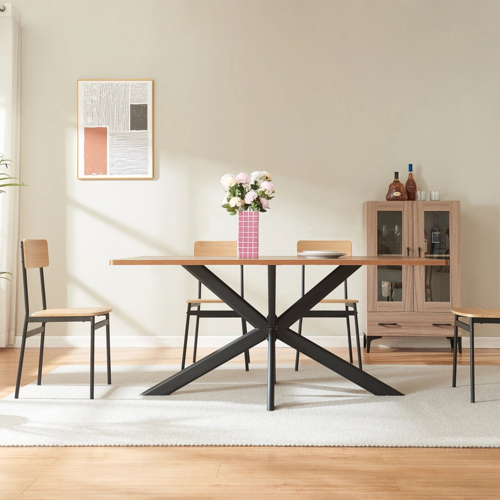 Telaio Svallersun per Mobili 'Fai da Te' Struttura a 4 Gambe Incrociate in Acciaio con Profili Ovali Piatti 140 x 78 x 71,5 cm - Nero [en.casa]