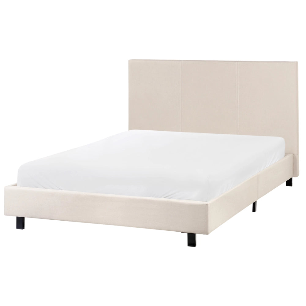 Letto con testiera piccola 120 x 200 cm in tessuto beige design moderno