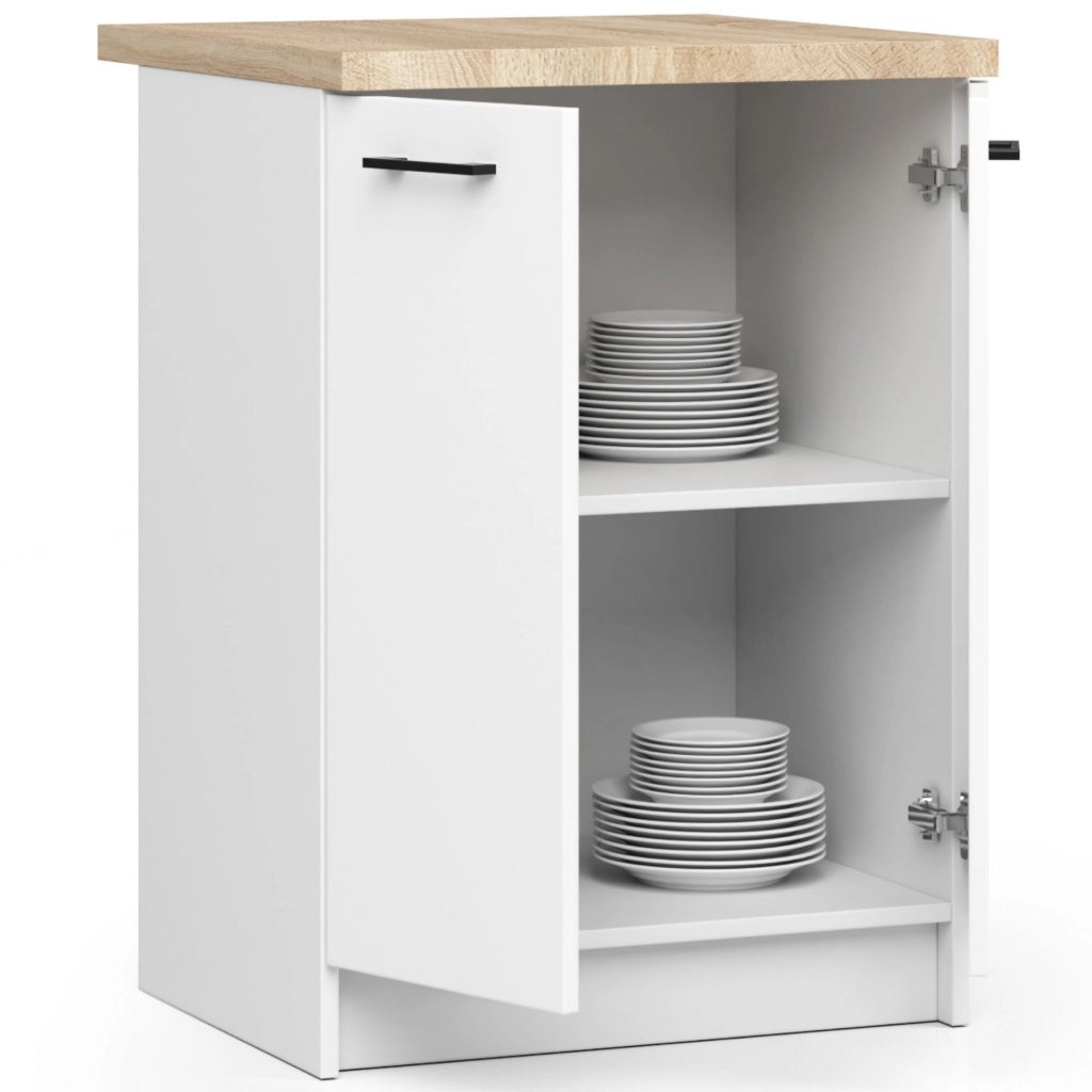 Mobile cucina modulare con piano di lavoro AKORD OLIWIA Bianco 60 cm 2 ante 60x46x85 cm