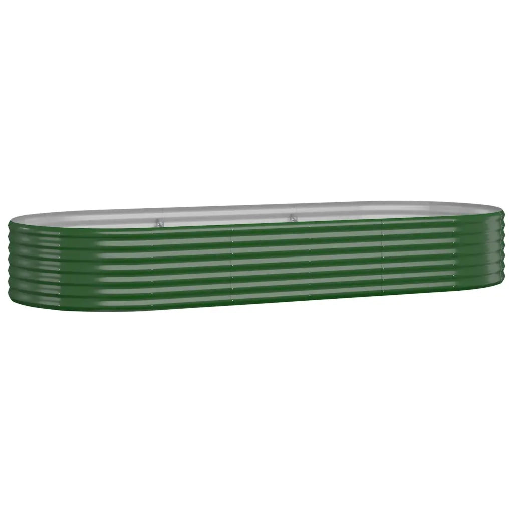 Fioriere | Cassetta per fiori | Letto Giardino Acciaio Zincato 249x100x36 cm Verde