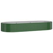 Fioriere | Cassetta per fiori | Letto Giardino Acciaio Zincato 249x100x36 cm Verde
