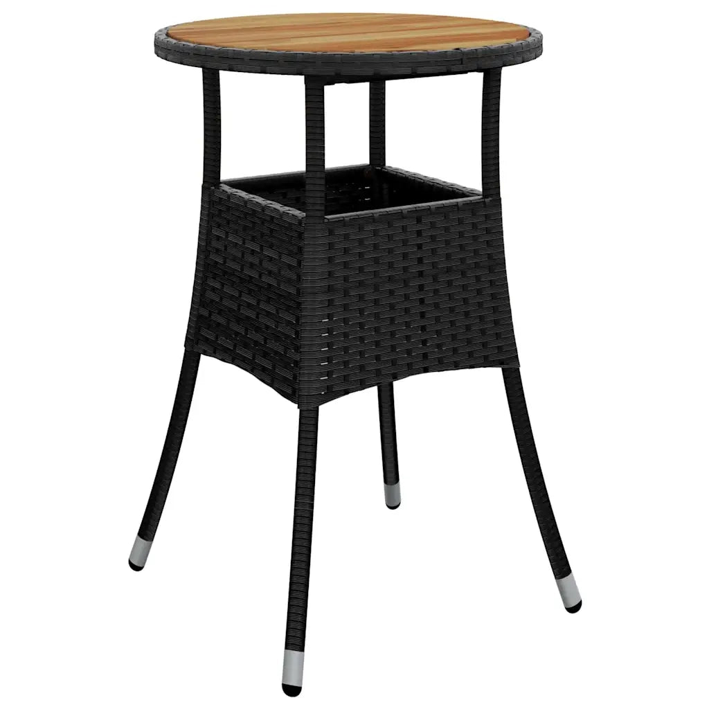 Set da Pranzo per Giardino 5 pcs Nero polyrattan 3334952