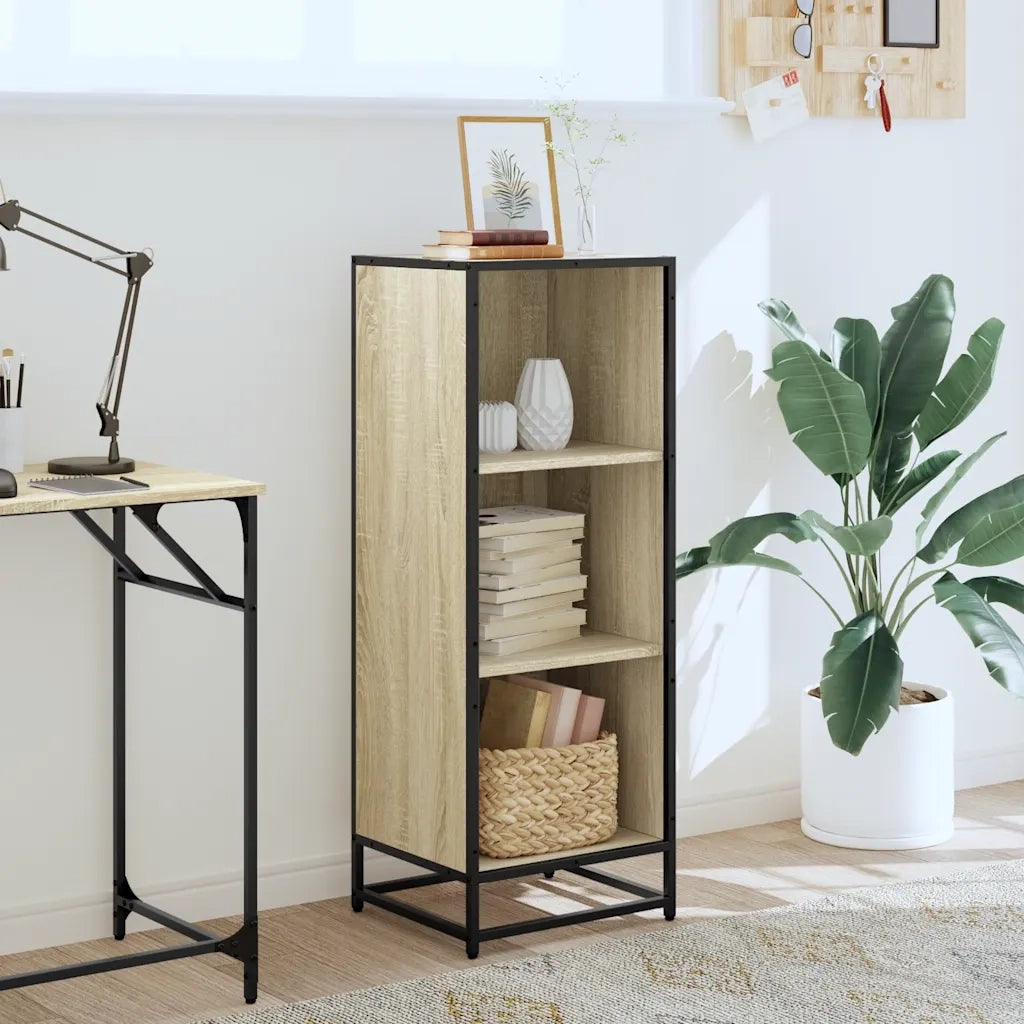Libreria-Scaffale per Libri-Mobile di Stoccaggio Rovere Sonoma 40x35x107,5 cm in Legno Multistrato