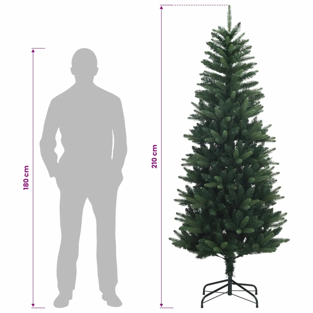 Artificial Hinged Christmas Tree 210 cm PE e PVC Verde 42052635