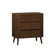 Cassettiera decorata con righe 3 cassetti, noce