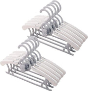 20 pezzi di appesi per bambini, 28-36 cm, appesi per bambini regolabili, appesi per bambini in plastica con scodelline per bambini sovrapposte (grigio-1)