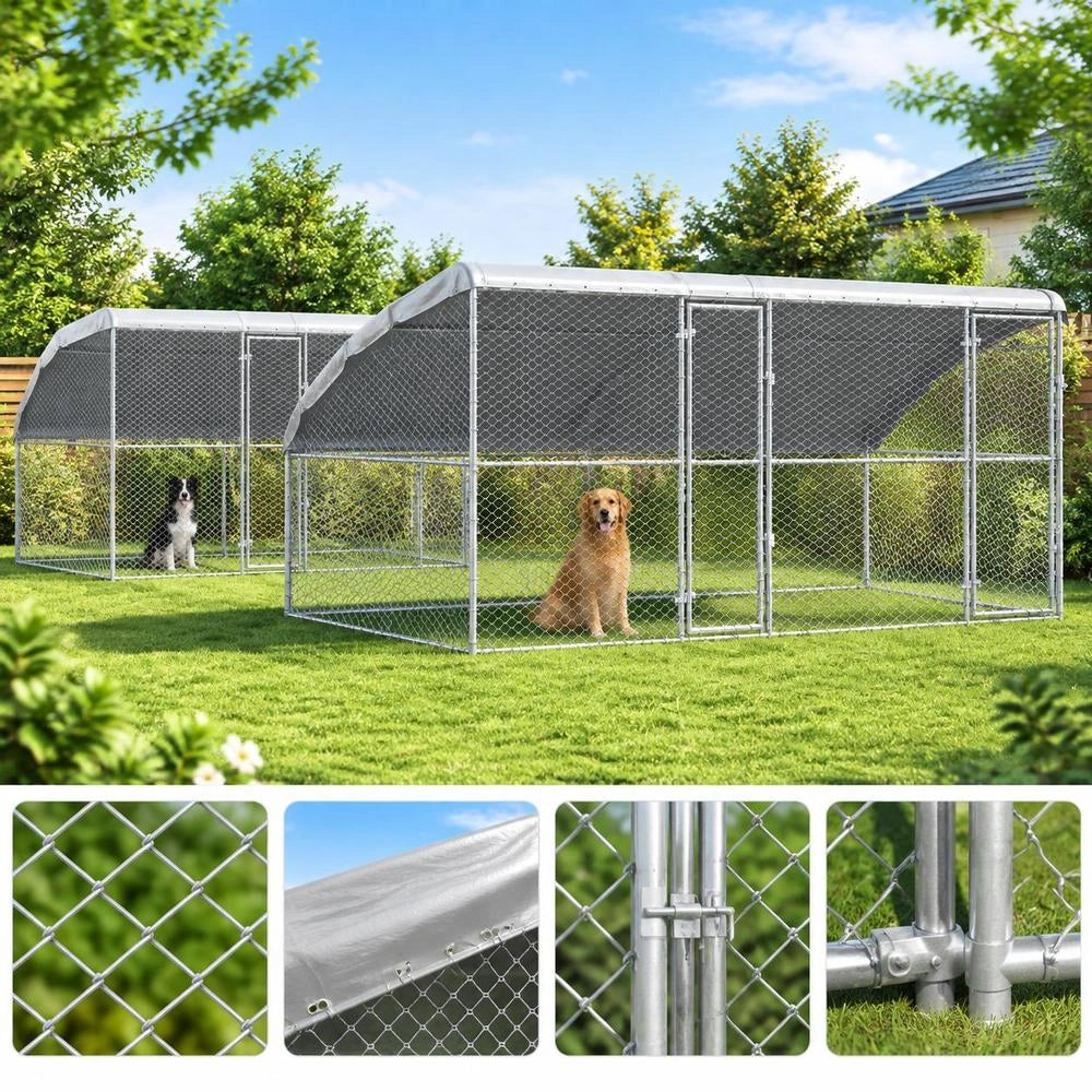Cuccia Per Cani 2 Pz Argento 4 X 2 X 2 M Acciaio Zincato
