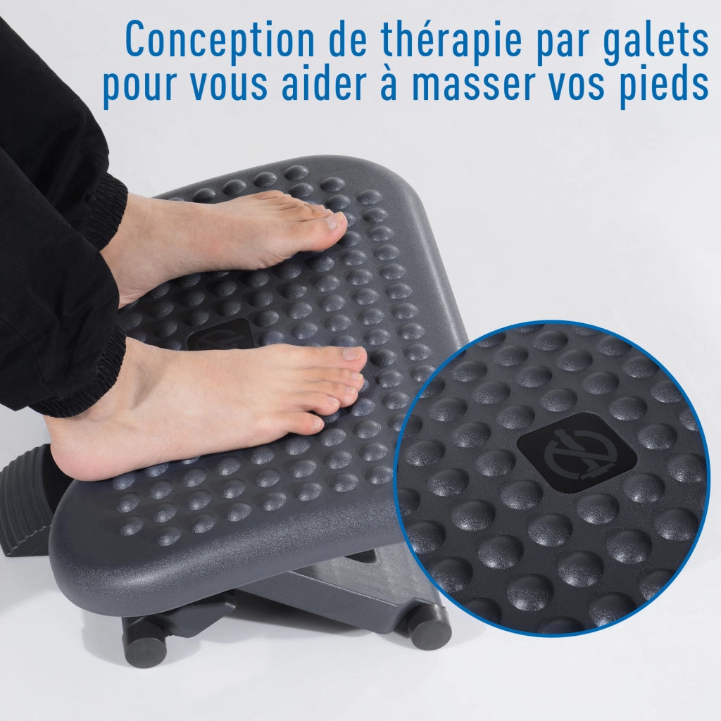 Poggiapiedi ergonomico ¨C zephmum ¨C regolabile in altezza e angolo, grigio scuro