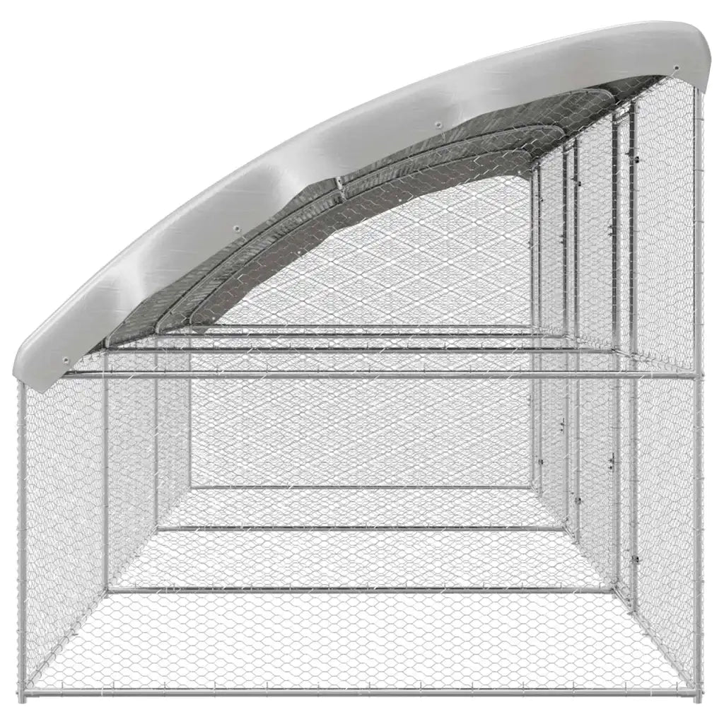 Gabbia per polli 3 pcs Argento 600 x 200 x 198,5 cm