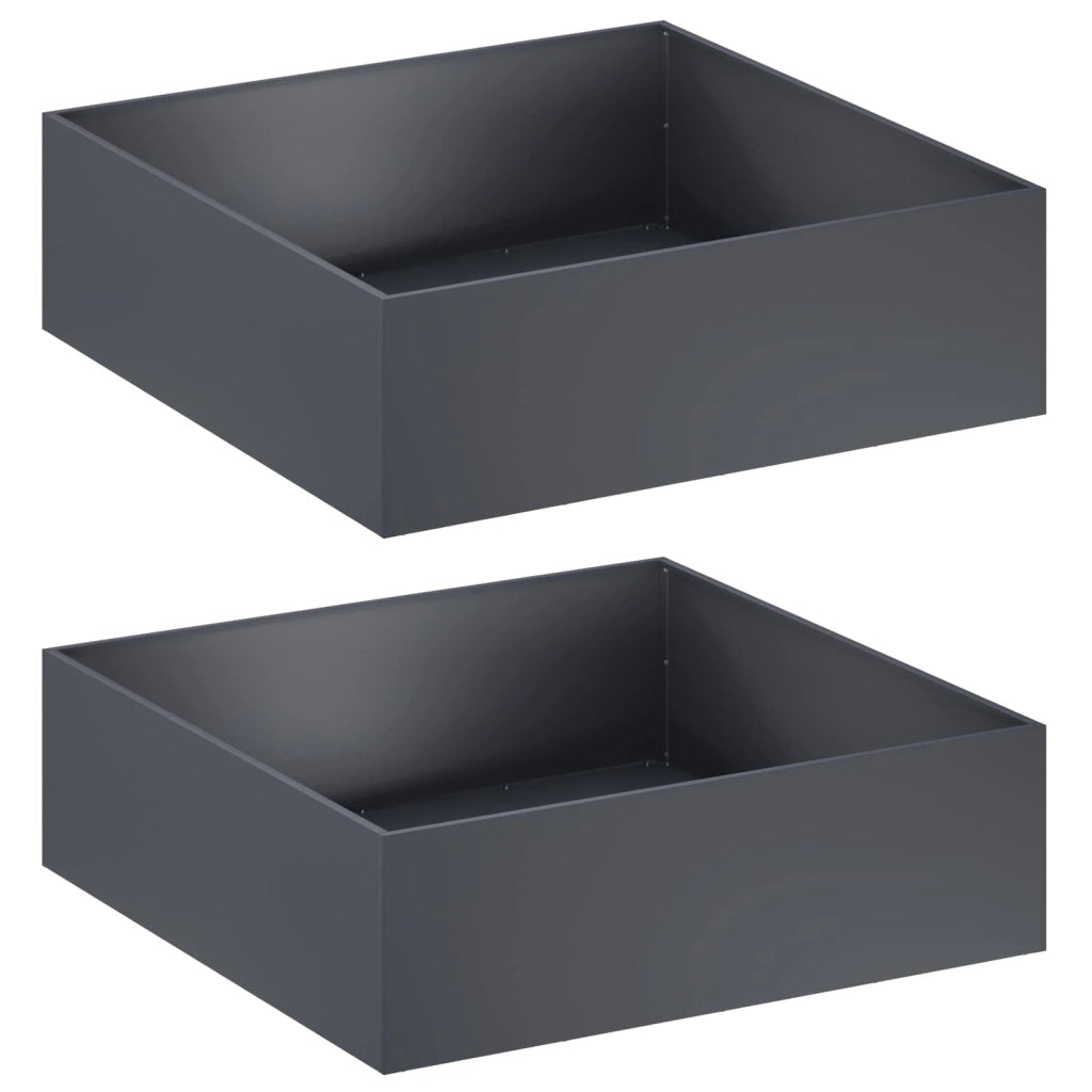 Vaso da giardino 2 pz Antracite 100 x 100 x 30 cm 8005083