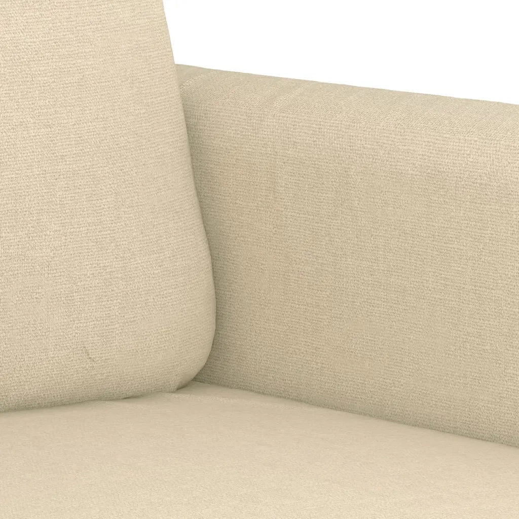 Set di Divani 3 pz con Cuscini Crema in Tessuto