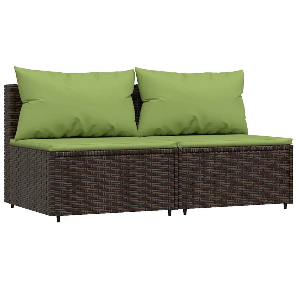 Set Mobili da Giardino 3 pz con Cuscini in Polyrattan Marrone CFW8393430