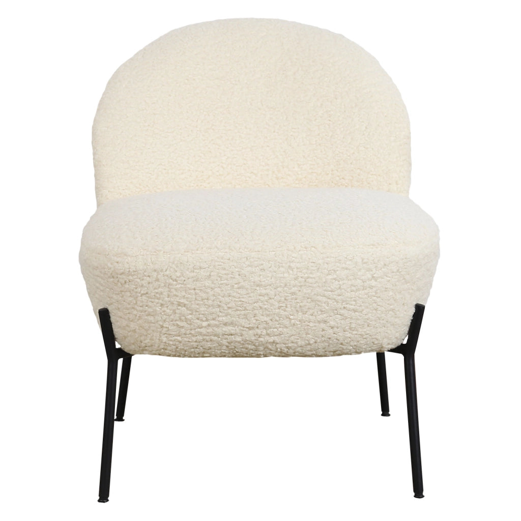 Poltrona in tessuto bouclette beige HELMI
