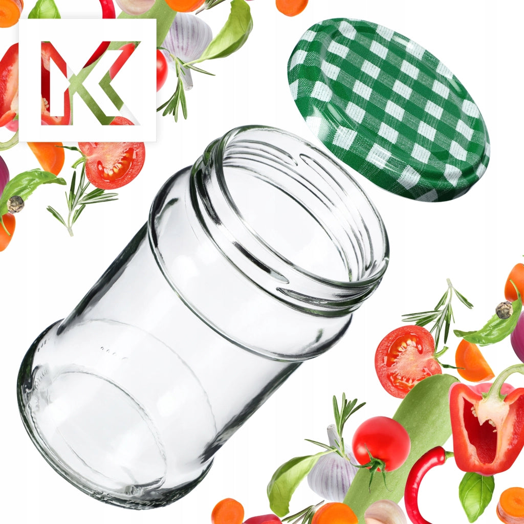 Barattoli per conserve KADAX Seno 315ml 50 pezzi 66mm + coperchio "Griglia verde"