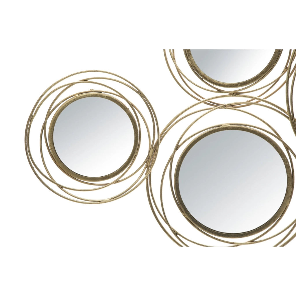 Decorazione in Metallo 3D Cerchi 23, Oro, Metallo, 124,5x4x53,5 cm