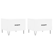 2 pz Tavolini da salotto | Tavolino da caff¨¨ | Tavolino da Soggiorno Bianchi 50x50x40 cm Legno Multistrato